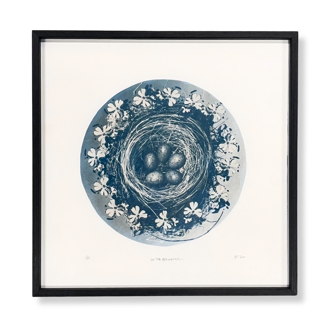 In the Beginning (tea-toned) framed