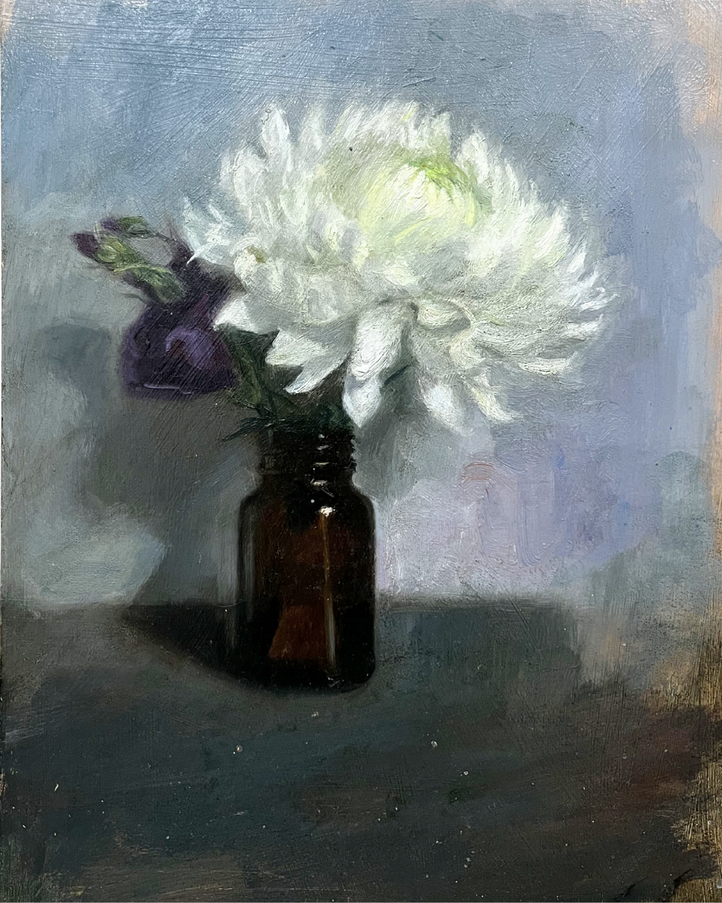 Chrysanthemum in Brown Jar